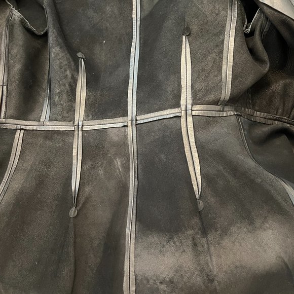 Maje Rosetola Long Sleeve Leather Wrap Dress Black Size 1 - Picture 16 of 17